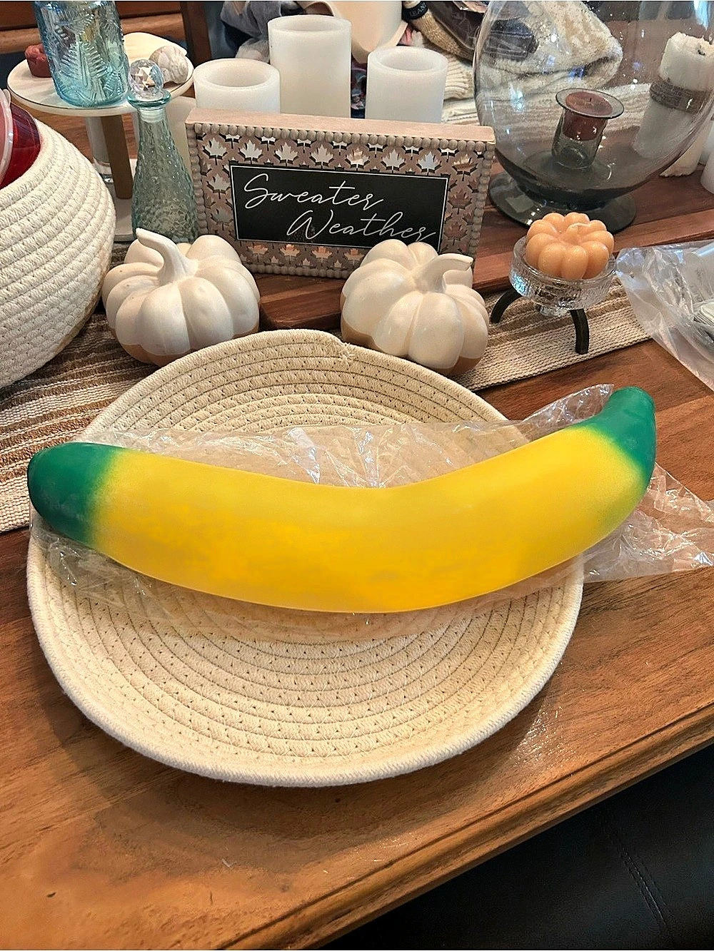 Huge Giant Banana Squishy Squeeze Toy Yellow & Green
